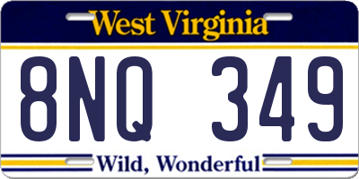 WV license plate 8NQ349