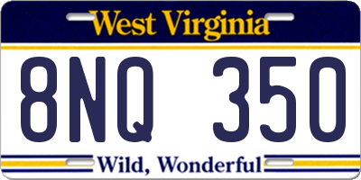 WV license plate 8NQ350