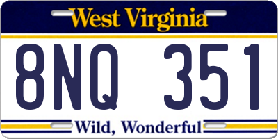 WV license plate 8NQ351