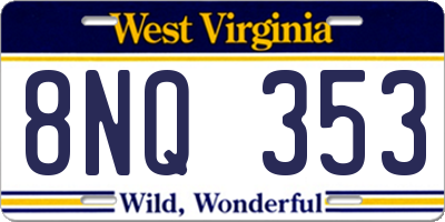 WV license plate 8NQ353