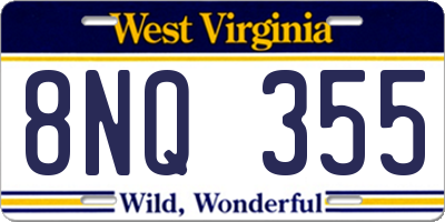 WV license plate 8NQ355