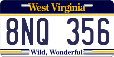 WV license plate 8NQ356