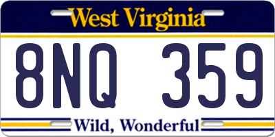 WV license plate 8NQ359