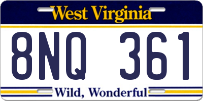WV license plate 8NQ361