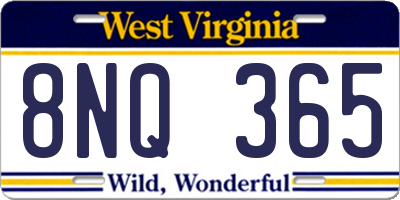 WV license plate 8NQ365