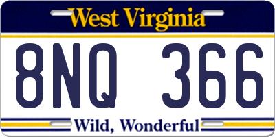 WV license plate 8NQ366