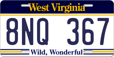 WV license plate 8NQ367