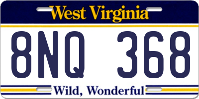 WV license plate 8NQ368