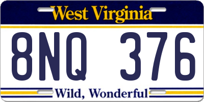 WV license plate 8NQ376
