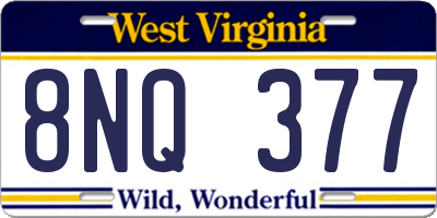 WV license plate 8NQ377