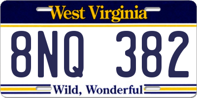 WV license plate 8NQ382