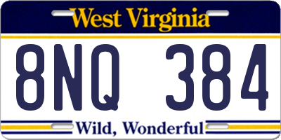WV license plate 8NQ384