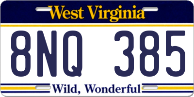 WV license plate 8NQ385