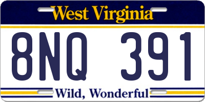 WV license plate 8NQ391