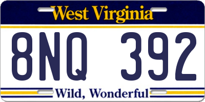 WV license plate 8NQ392