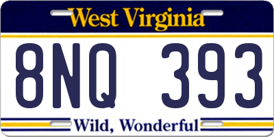 WV license plate 8NQ393