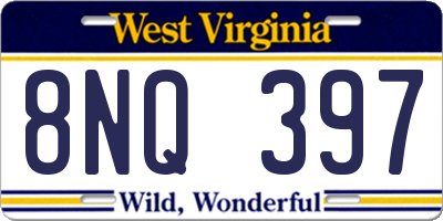 WV license plate 8NQ397