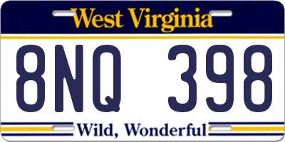 WV license plate 8NQ398