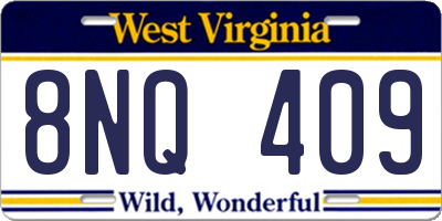 WV license plate 8NQ409