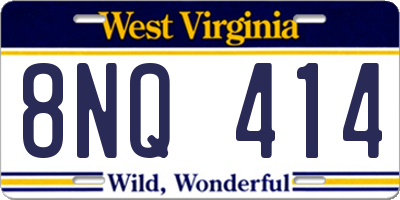 WV license plate 8NQ414