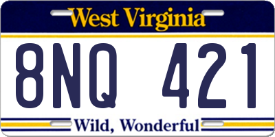 WV license plate 8NQ421
