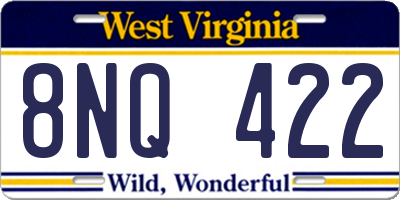 WV license plate 8NQ422