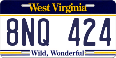 WV license plate 8NQ424