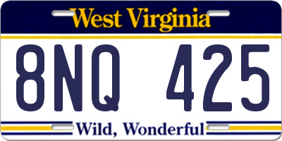WV license plate 8NQ425
