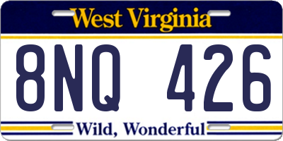 WV license plate 8NQ426