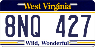 WV license plate 8NQ427