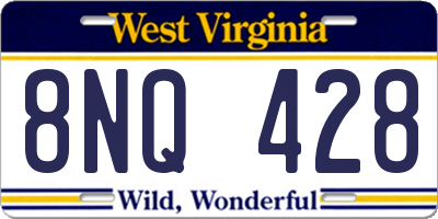WV license plate 8NQ428