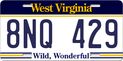 WV license plate 8NQ429