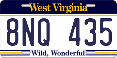 WV license plate 8NQ435