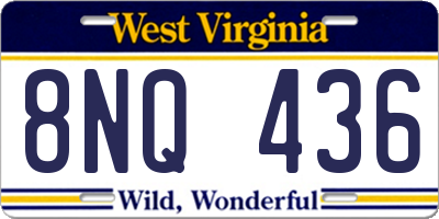 WV license plate 8NQ436