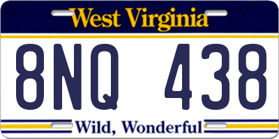 WV license plate 8NQ438