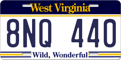 WV license plate 8NQ440