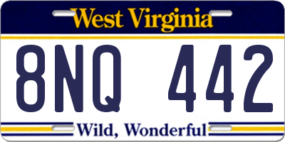 WV license plate 8NQ442