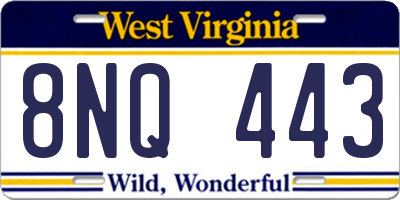 WV license plate 8NQ443