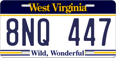 WV license plate 8NQ447