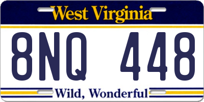 WV license plate 8NQ448