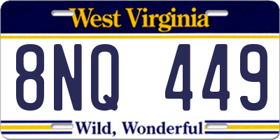 WV license plate 8NQ449