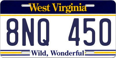 WV license plate 8NQ450