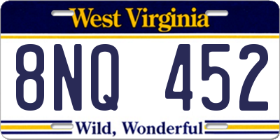 WV license plate 8NQ452