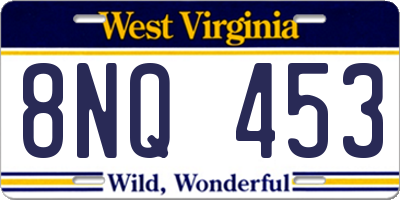 WV license plate 8NQ453