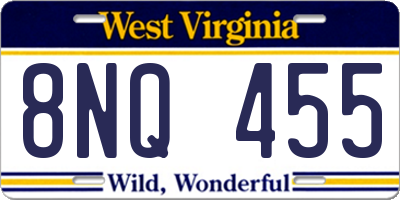 WV license plate 8NQ455