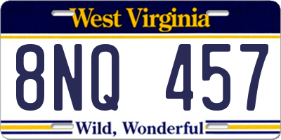 WV license plate 8NQ457