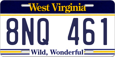 WV license plate 8NQ461