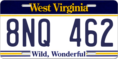 WV license plate 8NQ462