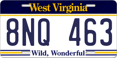 WV license plate 8NQ463