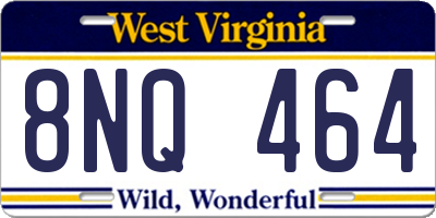 WV license plate 8NQ464